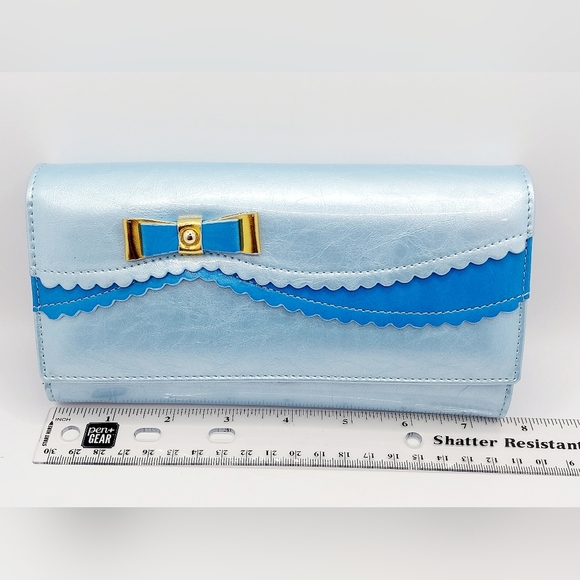 Blue RFID Blocking Large Capacity Wallet Clutch Credit Card Holder‎ - Picture 7 of 7